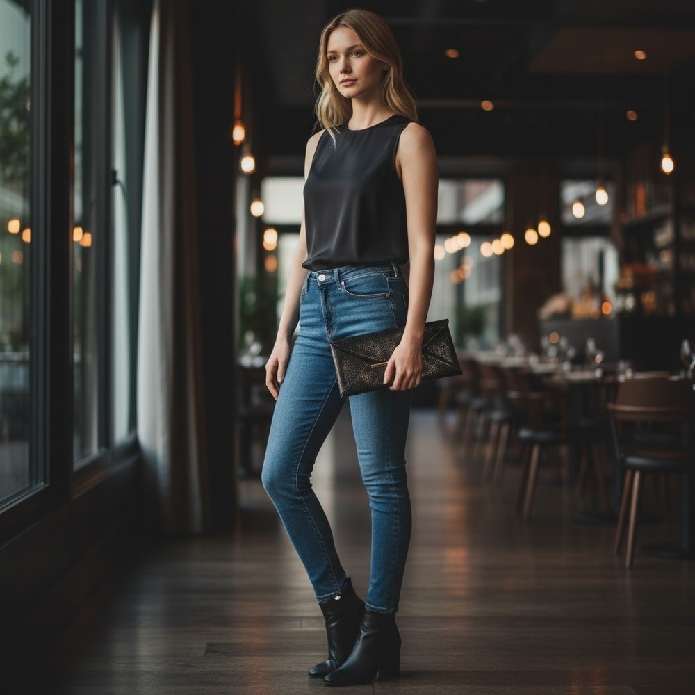 BCBGMAXAZRIA Envelope Clutch Womens OS Black Snakeskin Embossed Gold Hardware